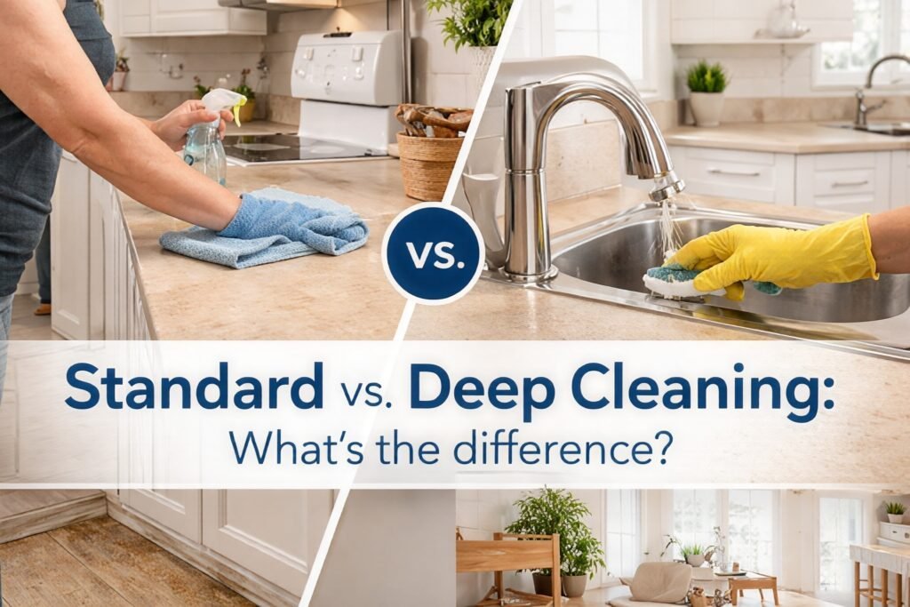 Standard Cleaning Vs Deep Cleaning Difference Kitchen Comparison